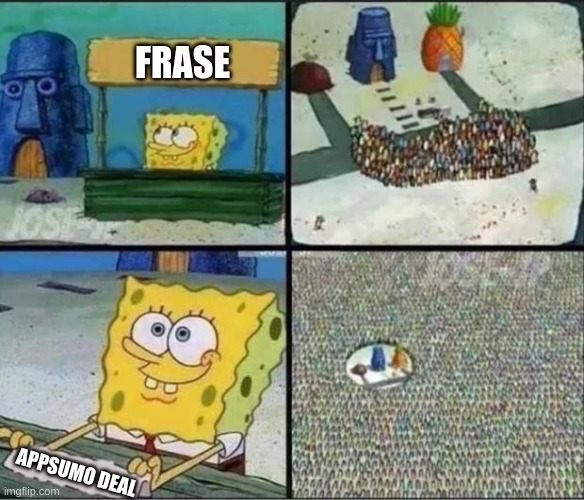 Spongebob meme about Frase and the appsumo deal