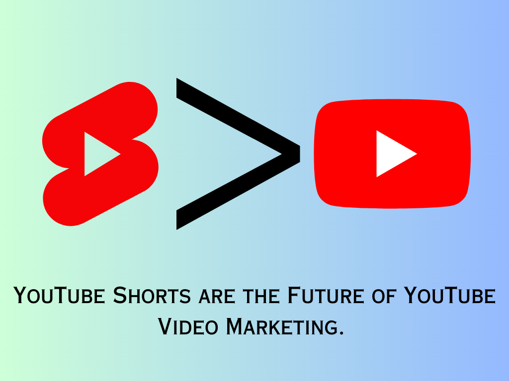 Image of the YouTube Shorts logo greater than YouTube logo. YouTube Shorts are the future of YouTube video marketing.
